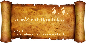 Halmágyi Henrietta névjegykártya